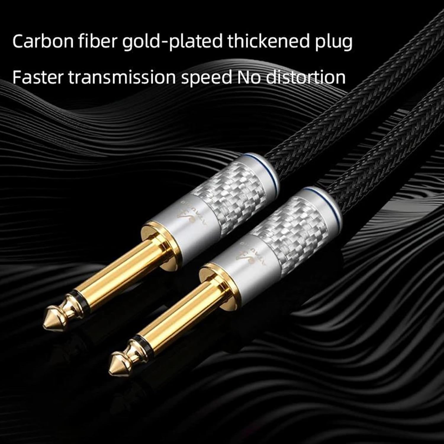 Pro Audio Cable 6.35mm Aux Guitar Cable Gold Plated Mono 6.35 TS Male to 6.35 TS Male Guitar Amplifier Cable(0.75m)