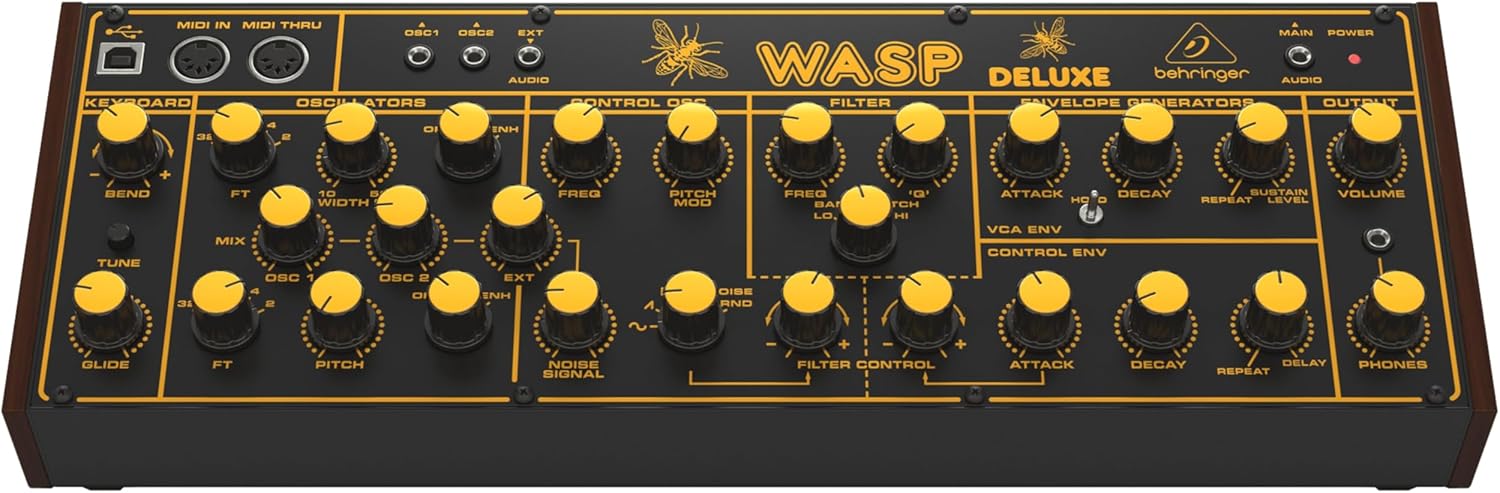 Behringer WASP DELUXE Legendary Analog Synthesizer with Dual OSCs, Multi-Mode VCF, 16-Voice Poly Chain and Eurorack Format