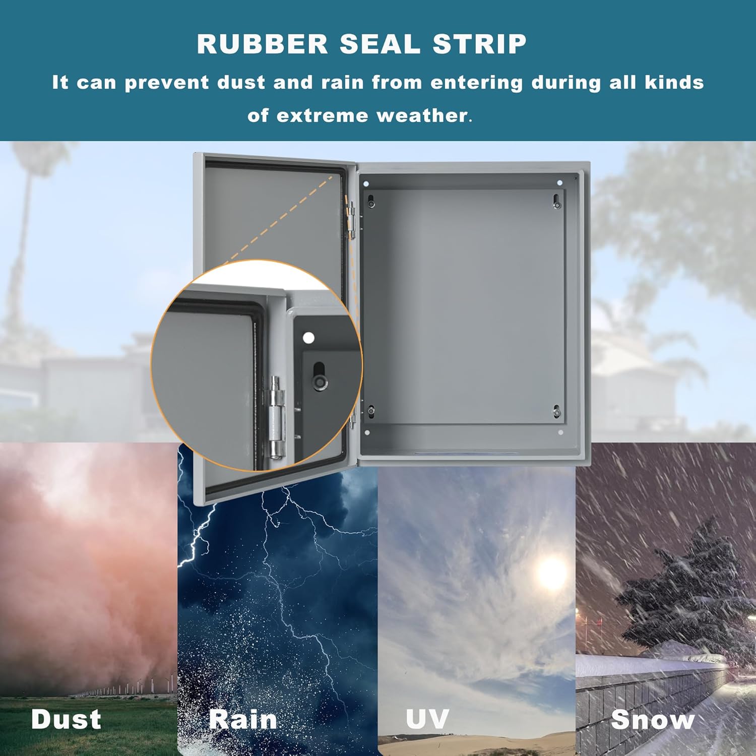 Generic Waterproof Electrical Enclosure 16 x 12 x 8'', Outdoor Electrical Box Weatherproof, Electrical Junction Box with Reinforced Lock, Gray, JYX403020