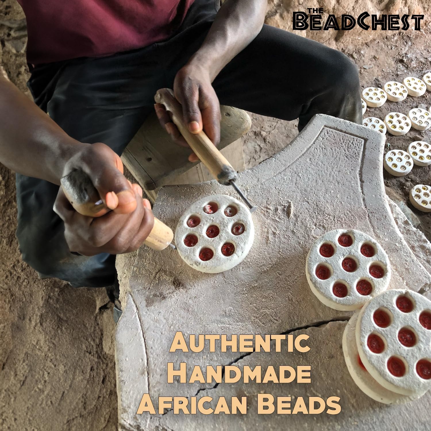 The Bead Chest Multicolor Kenya Resin Beads Long Strand 24mm African Mixed Large Hole 45-50 Inch Strand Handmade