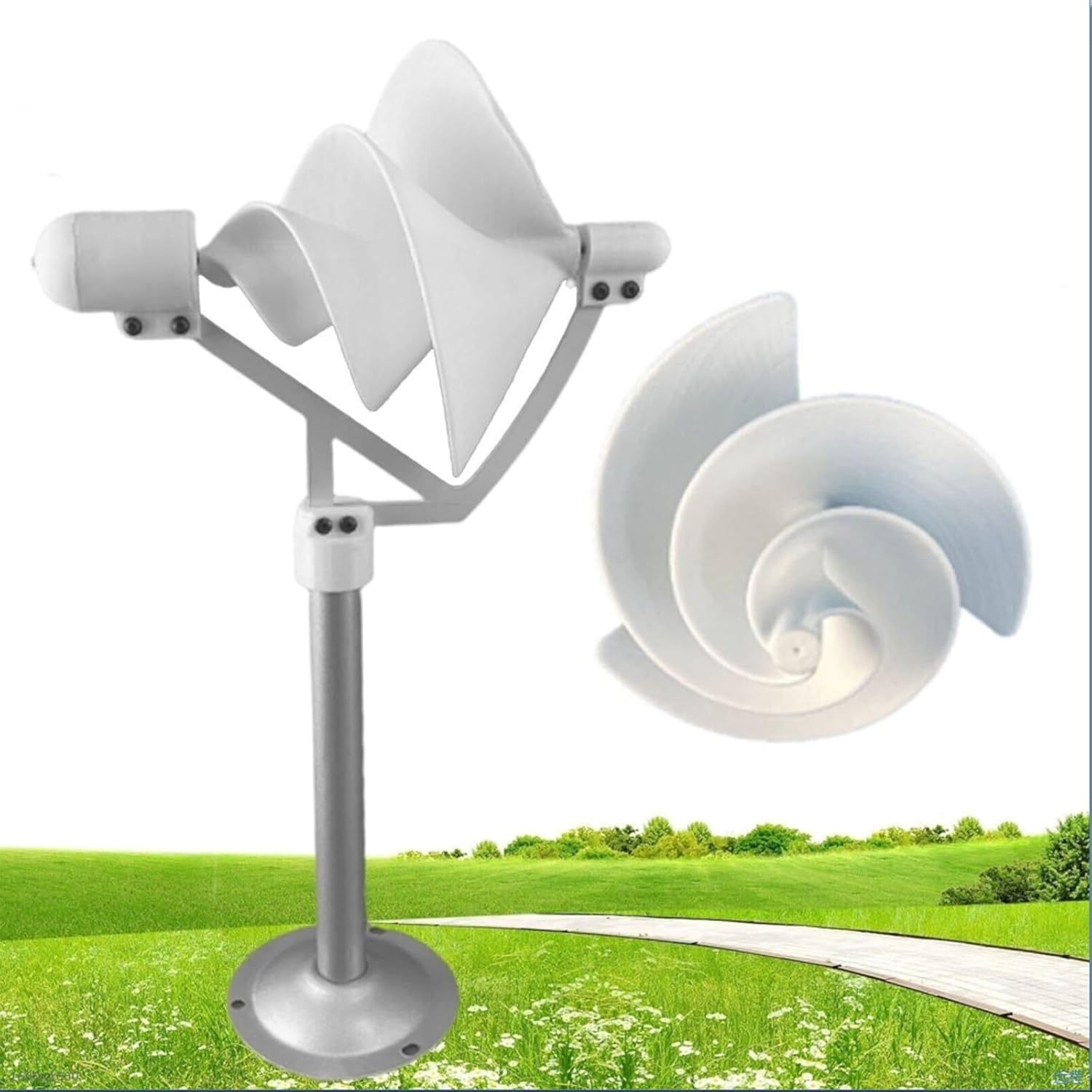 10W Micro Spiral Wind Turbine Generator - High-Efficiency PMG, DIY Breeze-Start Model with LED Light for Renewable Energy Projects (1 Piece)