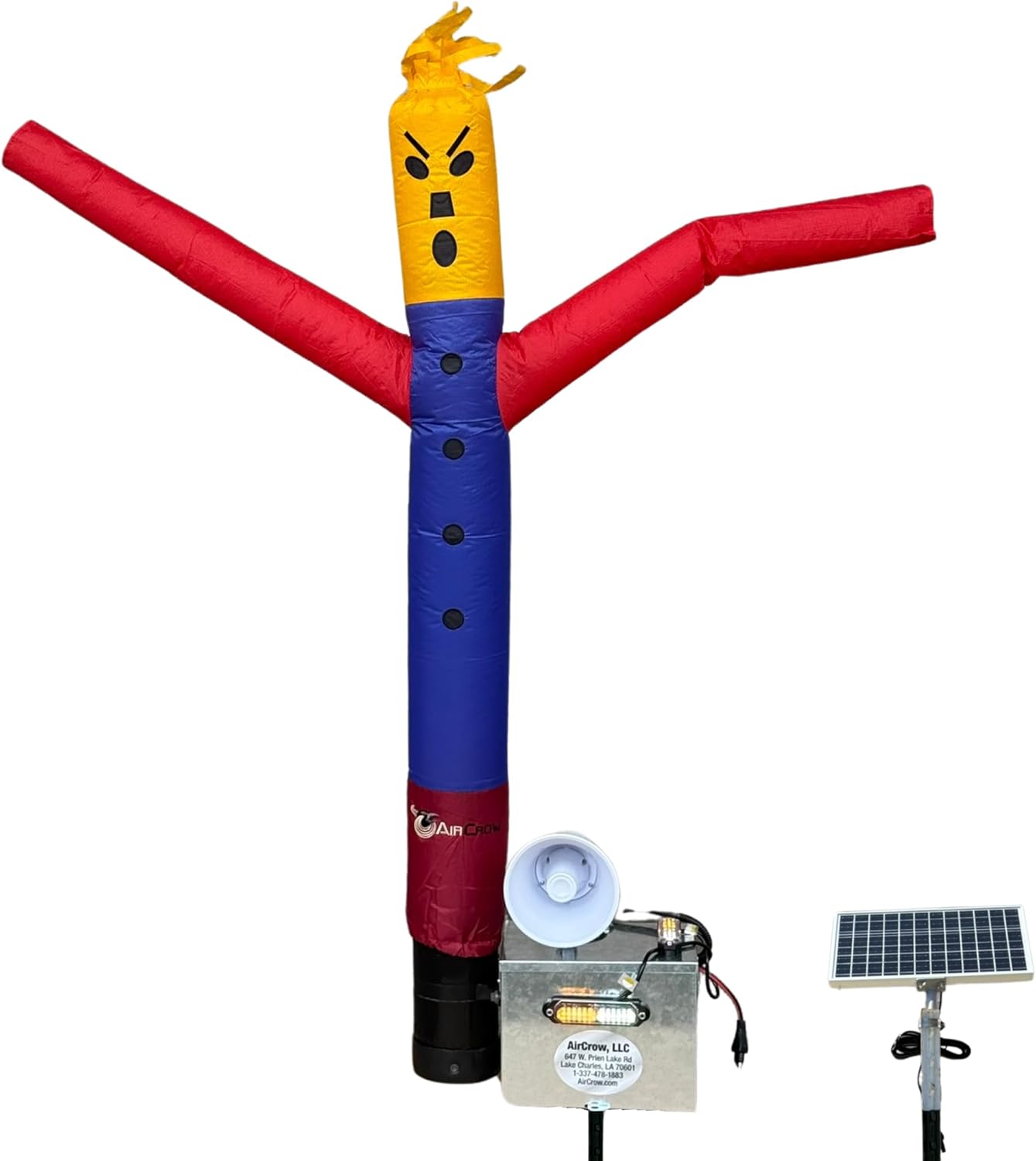 AirCrow® Scare Dancer® Plot Protector Pro Portable Inflatable Scarecrow PEST Control Device, for Various Pest Species Including Deer, Geese, Birds, Hogs - Battery Powered with a Programmable Timer