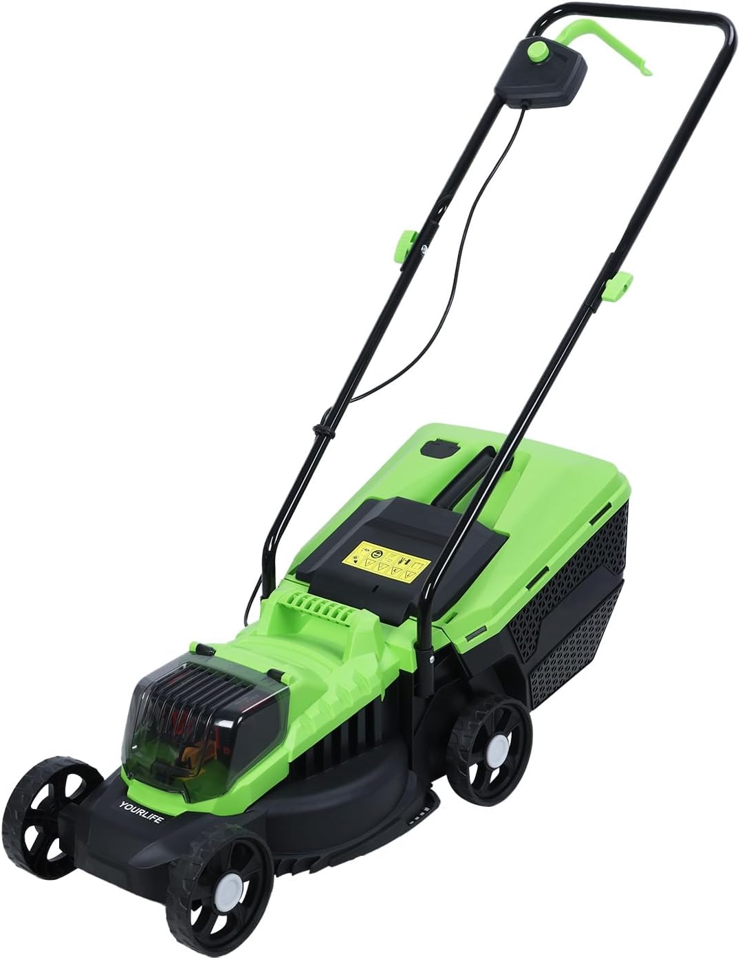 Cordless Lawn Mower, 1600W 3600Rpm Electric Lawn Mower with Adjustable Height, Self Propelled Lawn Mower, Push Lawn Mower with 30L Grass Tank, Battery Powered Lawn Mower for Greenworks 1 Set