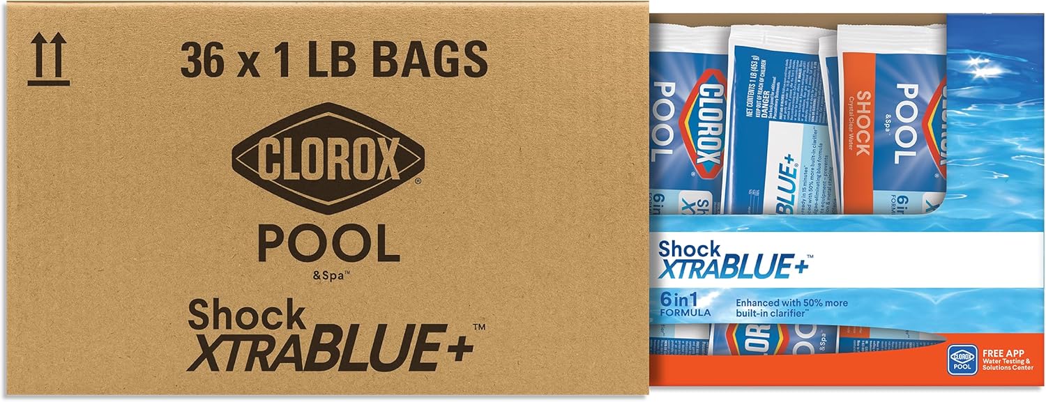 Clorox® Pool&Spa™ Shock XTRABLUE® Plus, Kills Bacteria & Algae in Swimming Pools, Swim-Ready in 15 Minutes, (36-Pack)