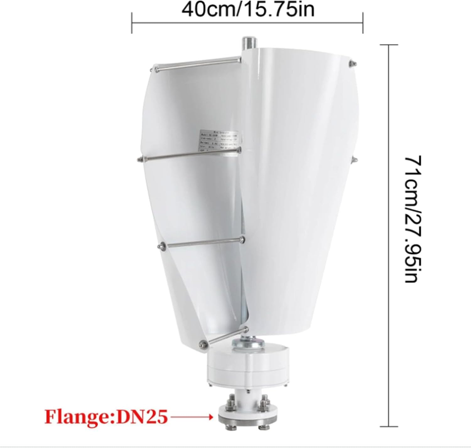 220v, 500W Wind Turbine, 12V -220V Vertical axis Wind Turbine with Controller, 2 Aluminum Alloy Blade Wind Turbine, Permanent Magnet Generator for Mobile House Cabin