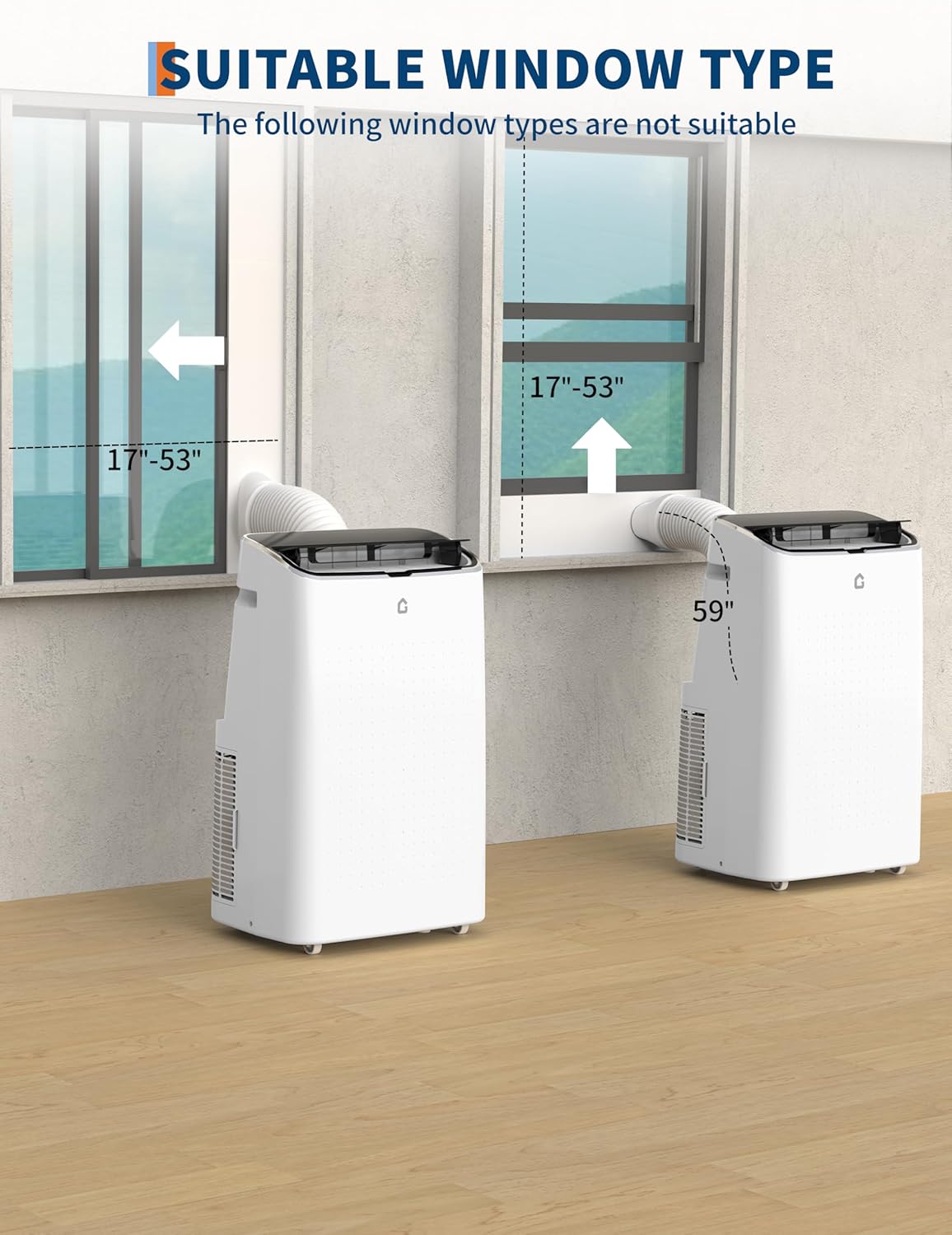 14,000 BTU Portable Air Conditioner, 3 in-1 Standing AC Unit with Dehumidifier and Fan, Remote and LED Touch Panel, Sleep Mode, Window Kit, Cools up to 750 Sq.Ft., Quiet Operation, Black Top