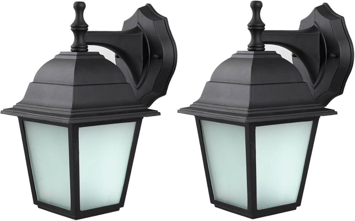 Canarm IOL160TBK-C Deacon 1 Bulb Outdoor Light, Black, 2 Fixtures