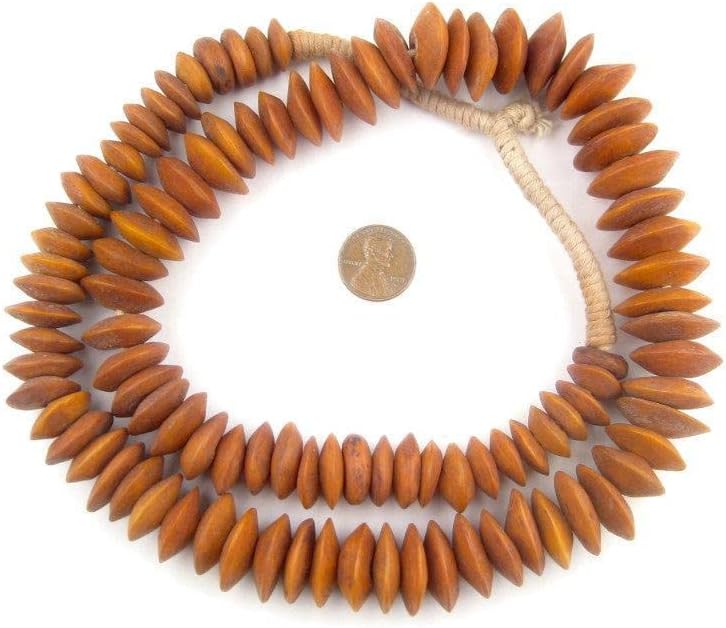 The Bead Chest Nigerian Camel Bone Beads - Full Strand of African Beads (Brown)