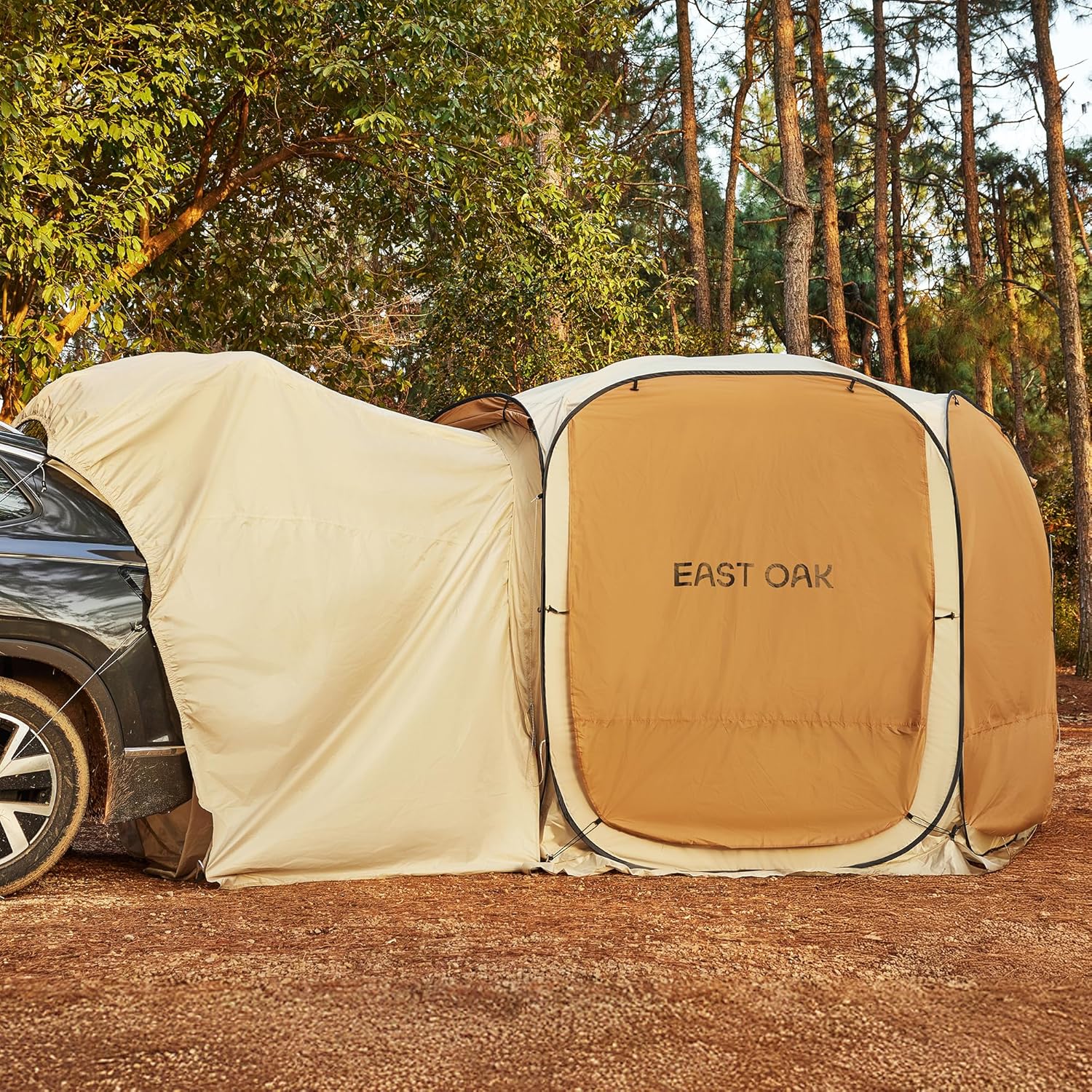 Bundle of East Oak 12×12 FT Pop Up Canopy Tent with Mesh Instant Canopy with Portable Carry Bag + East Oak SUV Tailgate Tent Extension, Camping Shade for SUV, Truck & Hatchback