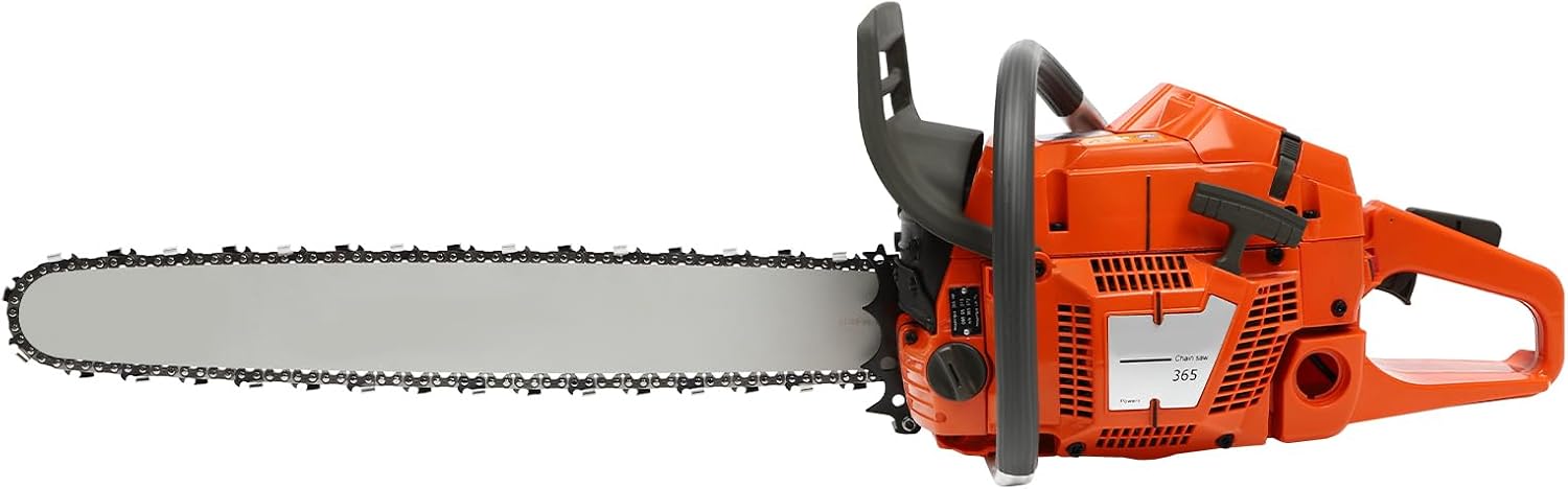 Gas Chainsaw, 2-Stroke 3400W Gasoline power Chainsaw kit, 65CC 24in Hand Pull Start Chain Saw with Air Cooled System, Single Cylinder Craftman Chainsaw for Cutting Wood/Pruning Branches/Gardening