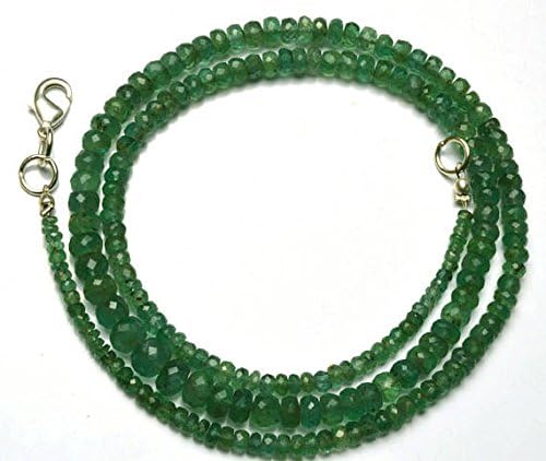 1 strand natural 19 inches stands agems natural emerald transparent faceted roundels beads necklace 2.5 to 6 mm