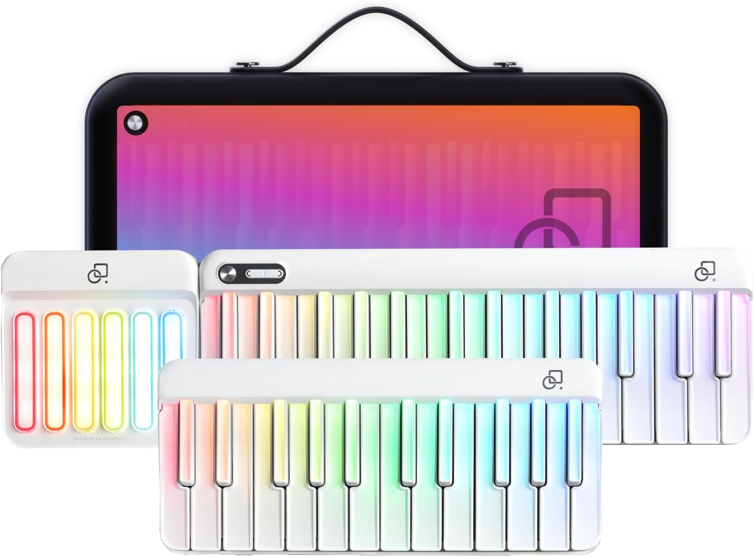 Smart Piano Keyboard,Rainbow LED Lights&Free Apps,Learning Portable Keyboard,256 Voices,100+ Auto Chords,MIDI Support,59-Key Digital Piano for Beginners,Gift for Birthdays or Holidays