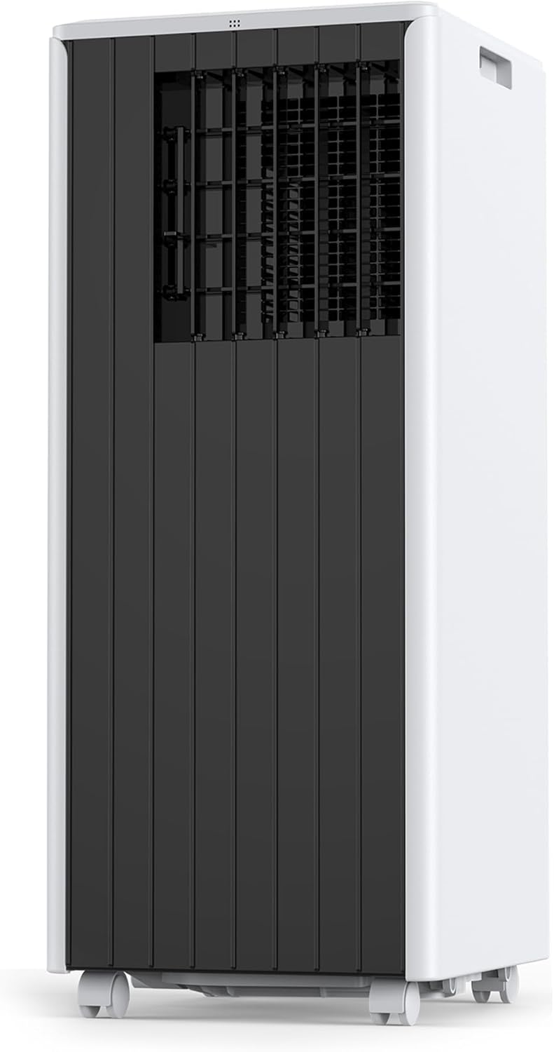 Portable Air Conditioner, 8000 BTU for Rooms Up to 350 Sq.Ft. Quiet Cooling w/Remote & 24H Timer, Energy Saving AC for Small Rooms, Bedrooms, Offices, Dormitories, Black