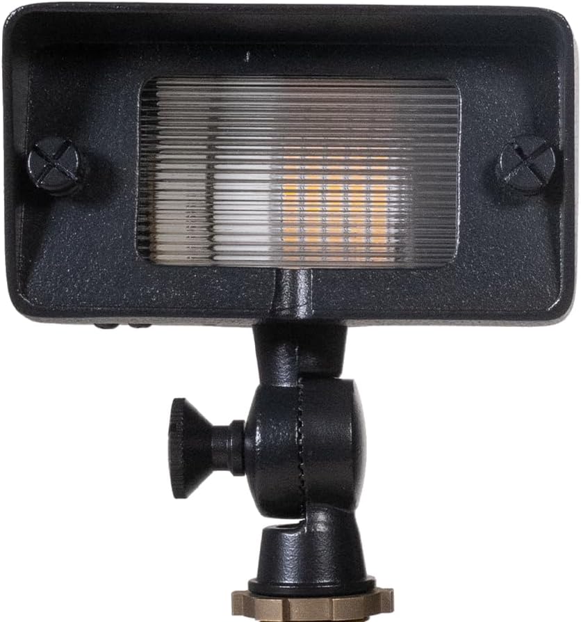 VOLT Gentle Splash Cast Brass 12V Flood Light (Black) for Low Voltage Landscape Lighting of Outdoor Wall, Garden or Yard