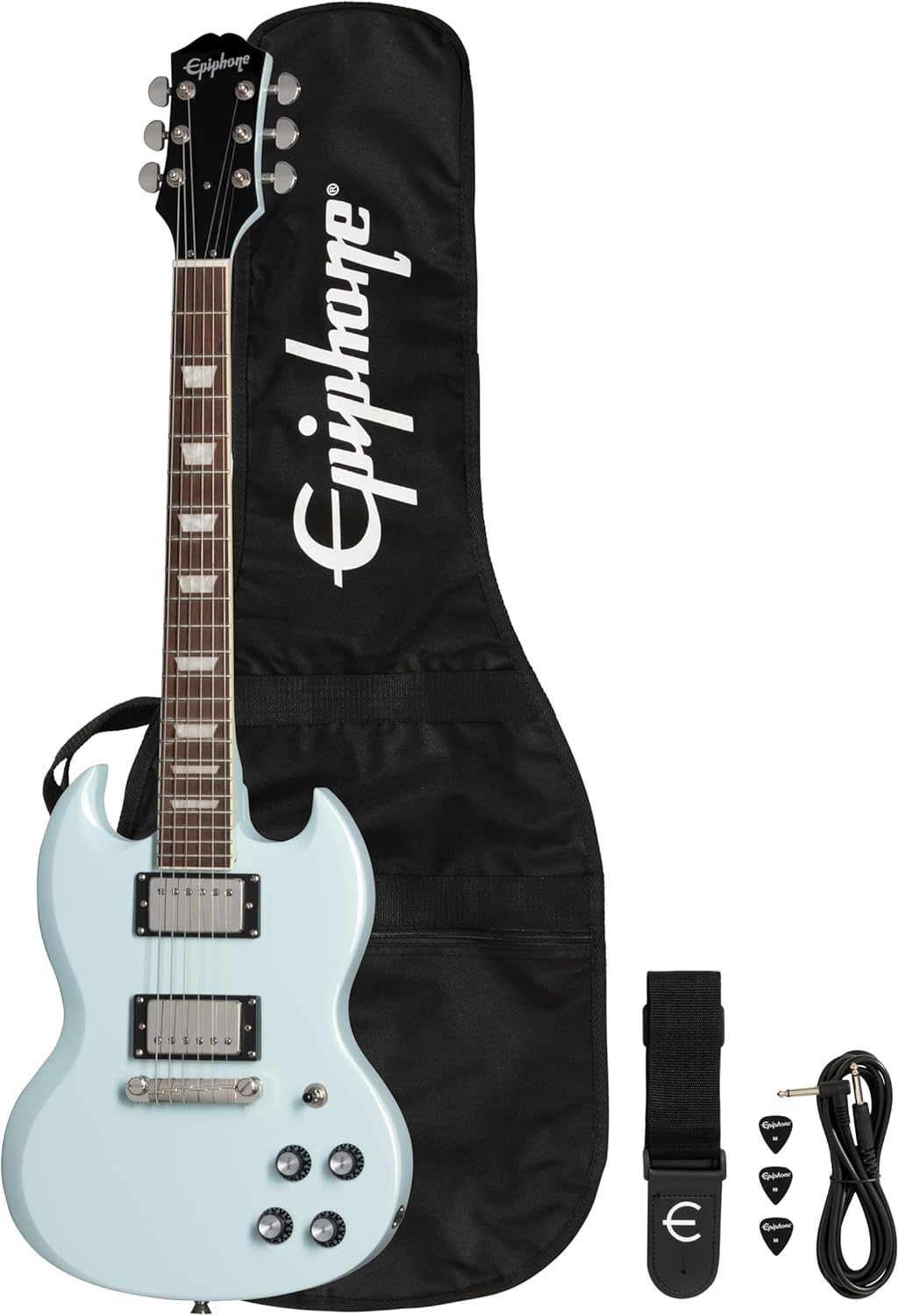 Epiphone Power Players SG 3/4+ Youth Size, Ice Blue with Gig Bag