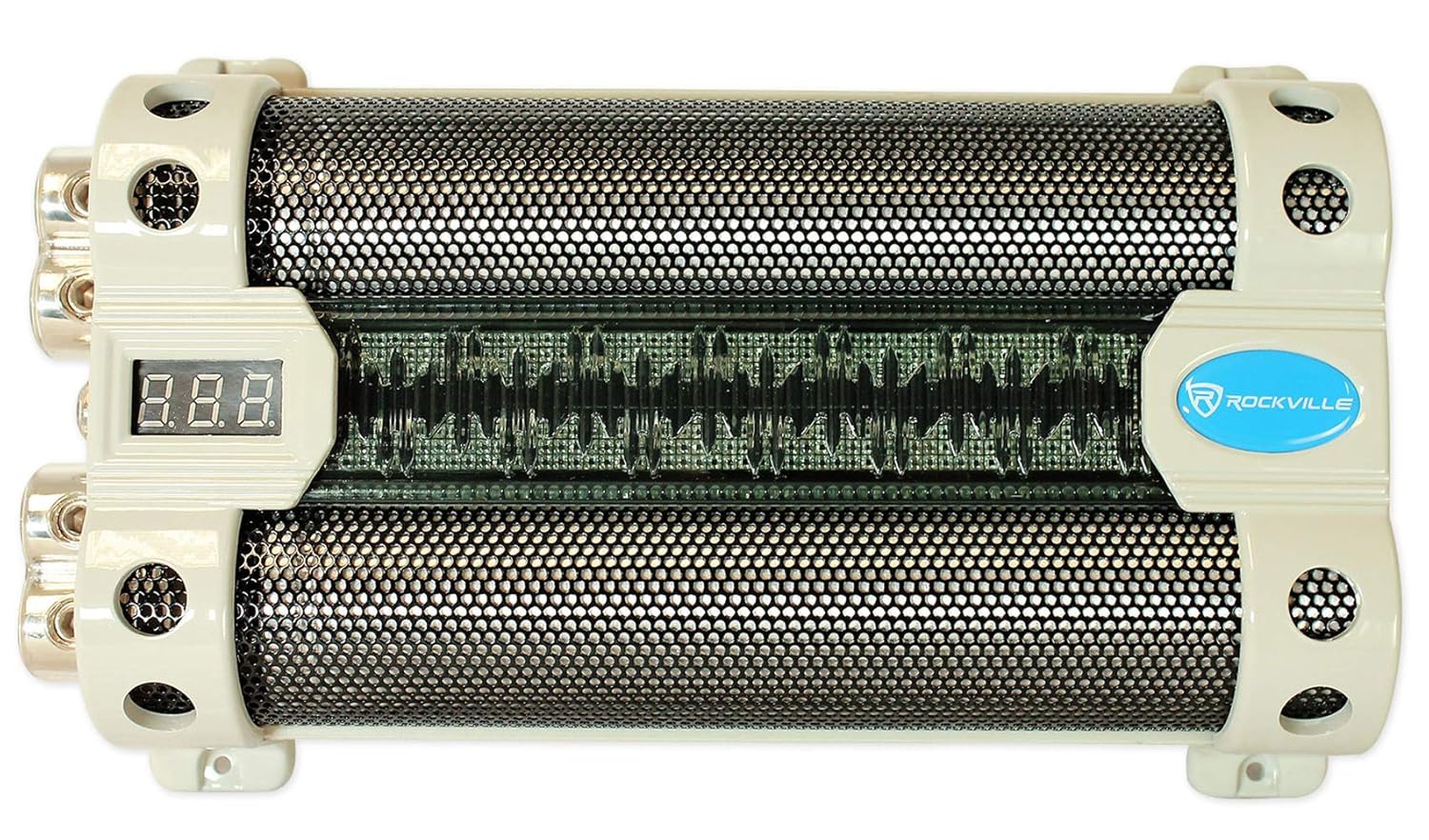 Rockville RFC30F Bundle: 30 Farad car Audio Power Capacitor with Blue Voltage Display, RWK0CU 0 Gauge OFC Amplifier Wiring Installation kit with ANL Fuse Holder, 2-Items