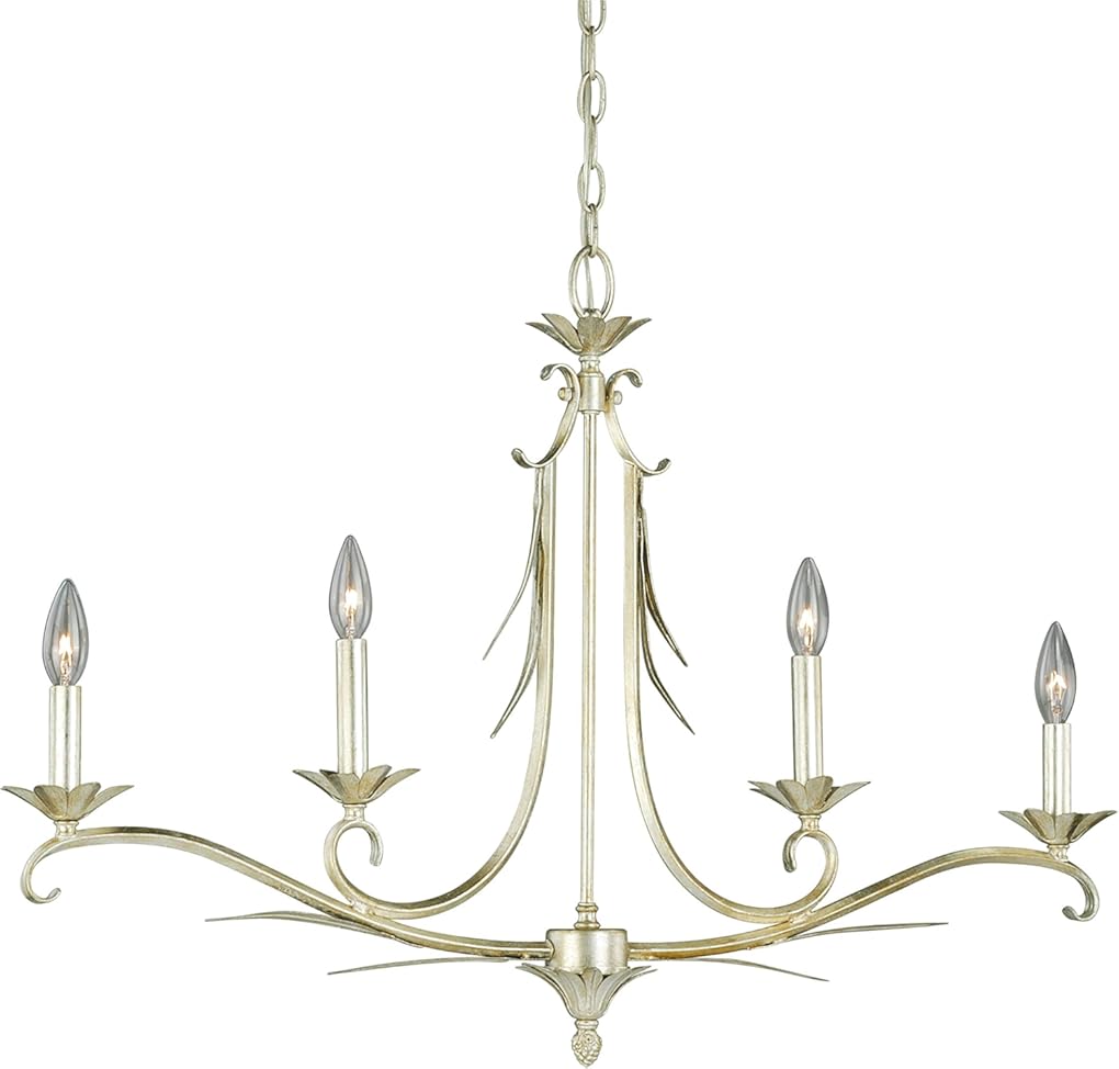 VAXCEL Austen 4L Silver Linear Chandelier Island Pendant Light Fixture