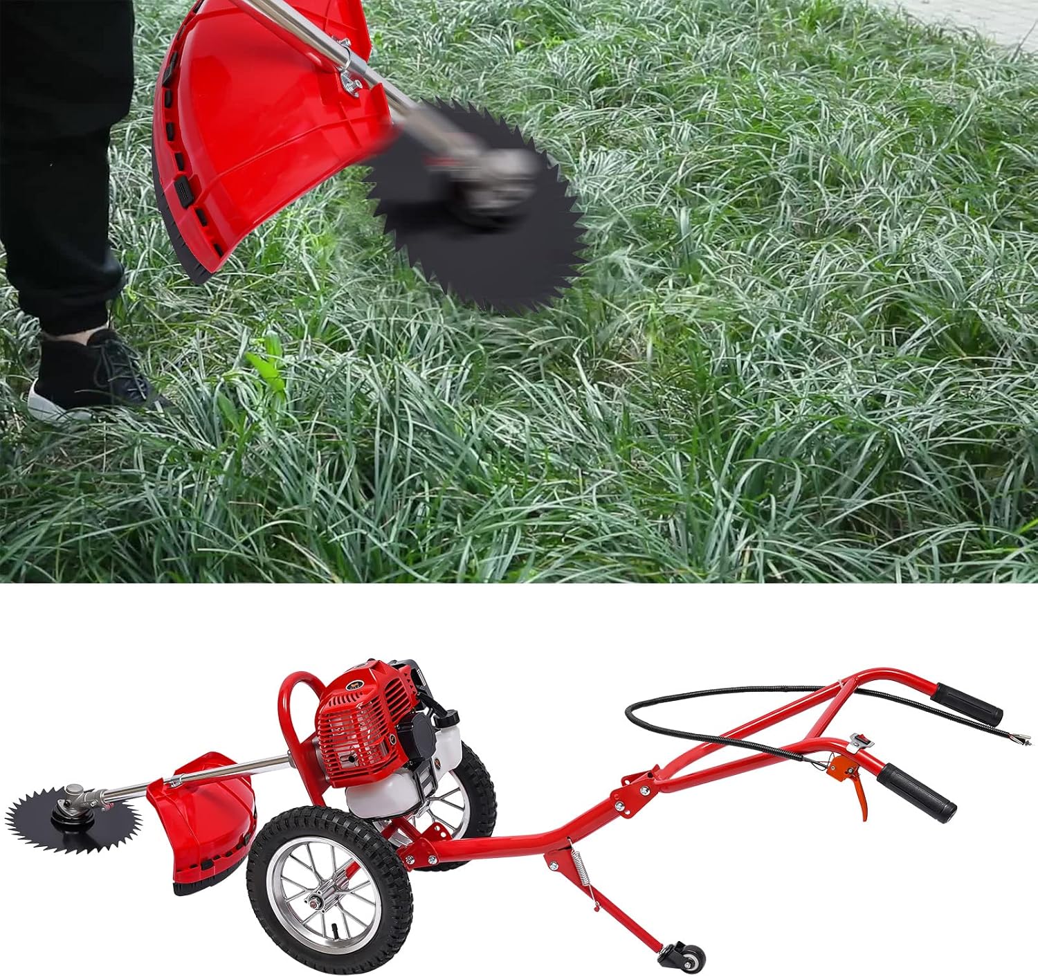 49cc Gas Powered Push Lawn Mower,Gasoline Lawn Mower,Single-Cylinder Gasoline Engine,2-Stroke Lawn Mower,Gasoline Lawn Mower,Hand Push Irrigation Mower,Air-Cooled Lawn Mower,Walk-Behind Lawn Mowers