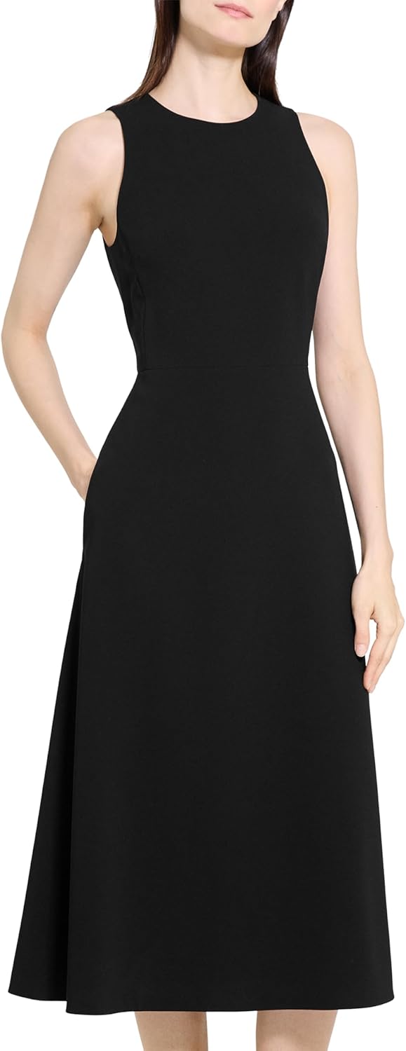Theory Women's Sleevless a Line Midi Dress