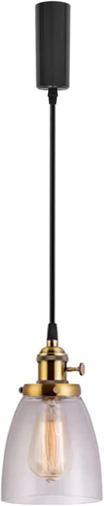 Kiven H-Type Track Lighting Fixture,1-Light Modern Glass Halo Track Pendant Light, Adjustable Length Track Light Pedant for Bedroom Kitchen Home Lighting,Copper