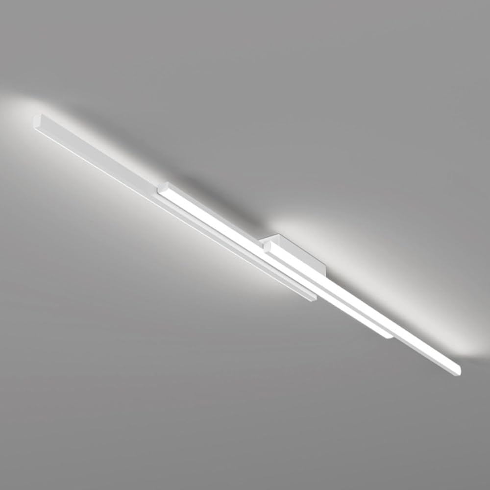 Minimalist LED Ceiling Light Linear Semi Flush Mount Ceiling Light Bar Modern Line Hallway Lighting Fixture Long Strip Chandeliers for Office Kitchen Workshop Cloakroom Living Room