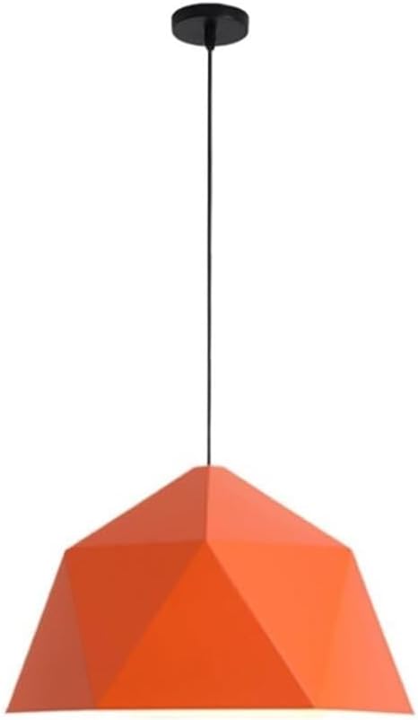 Creative Colorful Pendant Light, Industrial Metal Hanging Chandelier, Modern Farmhouse Ceiling Light Fixture for Dining Room Table, Kitchen Island, Sink, Entryway(Orange,18.1in)