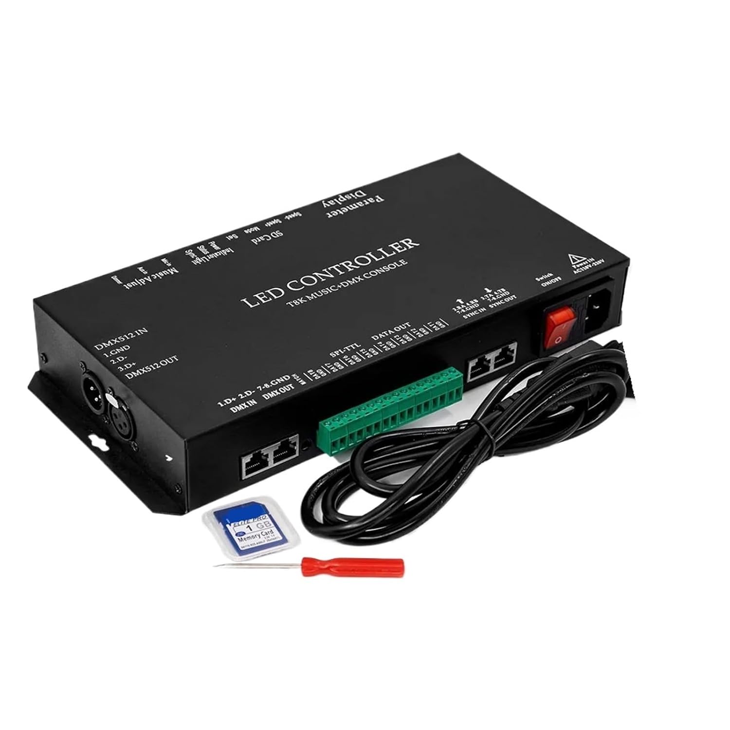 WS2812B WS2811 T8K Music + Console Pixel LED Light Strip Controller 8 Channel Port