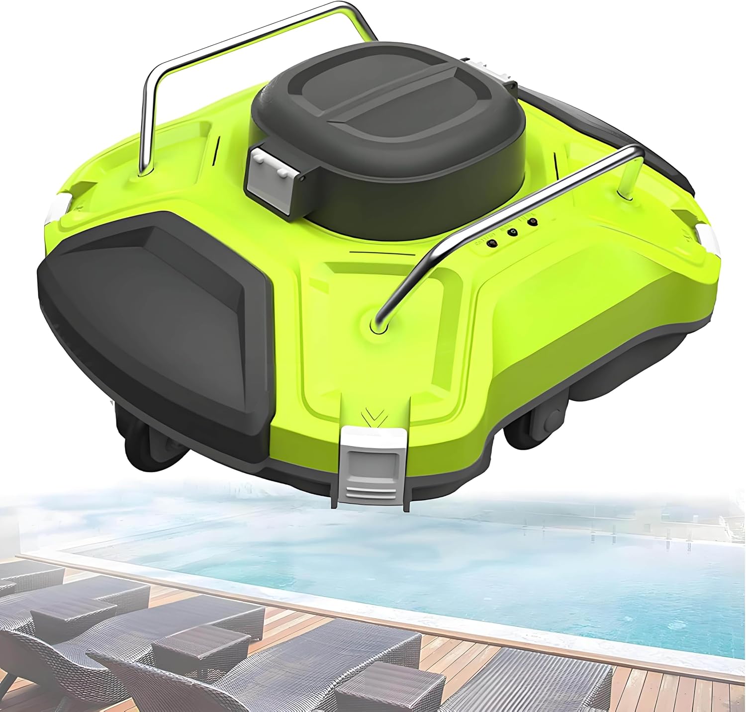 Cordless Robotic Pool Vacuum Cleaner, Fully Automatic Pool Cleaner Robot, Automatic Robotic Pool Cleaner, Automatically Dock, 5000mAh, 200μm, for Underwater Cleaning