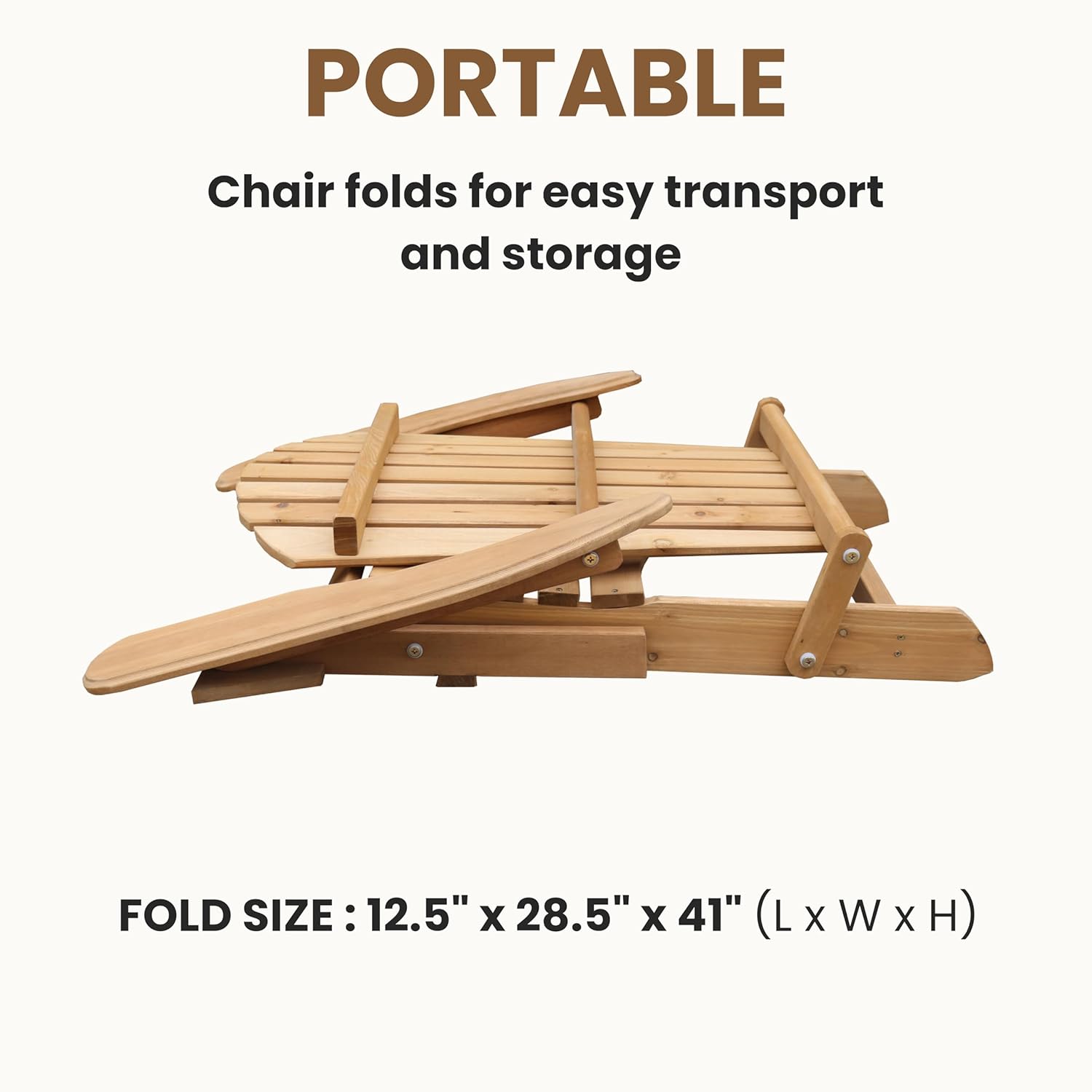 BTExpert Set of 2, Folding Adirondack Chair Half Assembled Lounge Chair Outdoor Wooden Patio Chair for Lawn Garden Backyard Deck Fire Pit Pool Beach 350lb Weight Capacity