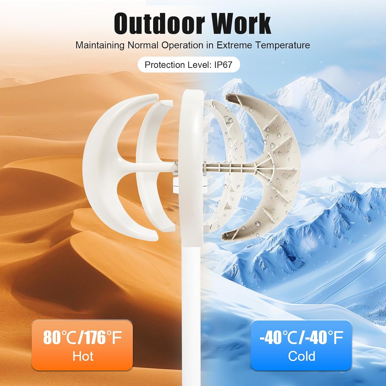 Wind Turbine Generators Kit, 12V 600W Lantern Wind Turbine Generator, 5-Blade Vertical Axis Wind Turbine Generator with Controller, Suit for Home, Camping & Boat Use