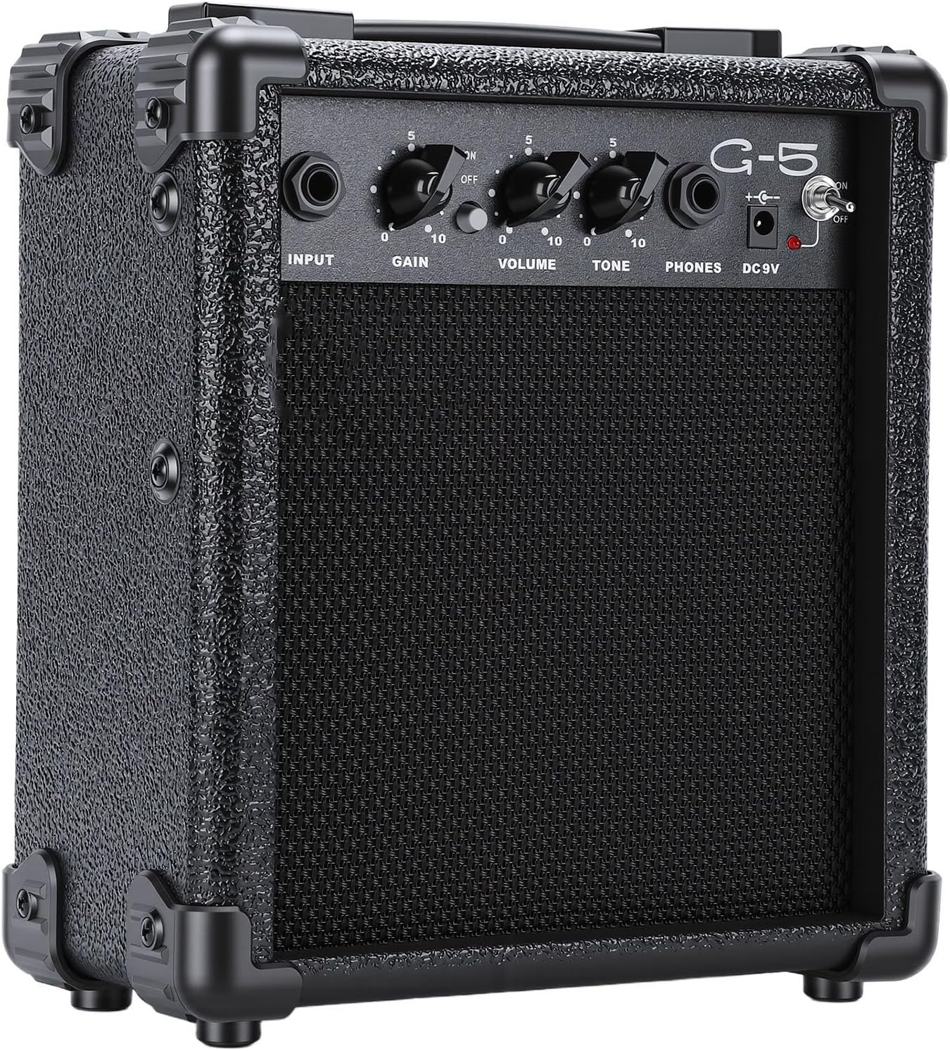 Drfeify Guitar Speaker, 5W Mini Portable Outdoor Wooden Electric Guitar Cabinet Amplifier Speaker with Headphone Jack Ideal for Daily Practice