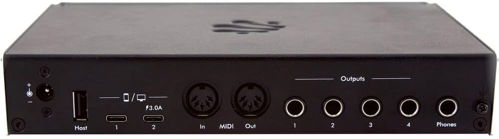 iConnectivity AUDIO4c Desktop 4x6 USB Type-C Audio/MIDI Interface Bundle with 4x Black 10 feet MIDI Cable