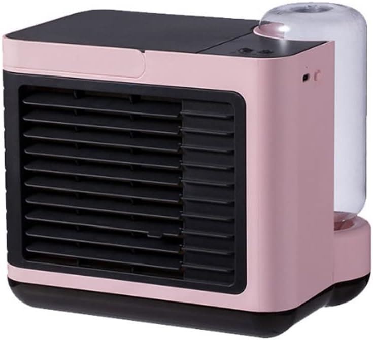Portable Air Conditioner Fan, Desktop Cooling Fan, Personal Air Cooler Humidifier, Mini Air Conditioner for Bedroom Office Home Room (Color : Pink)