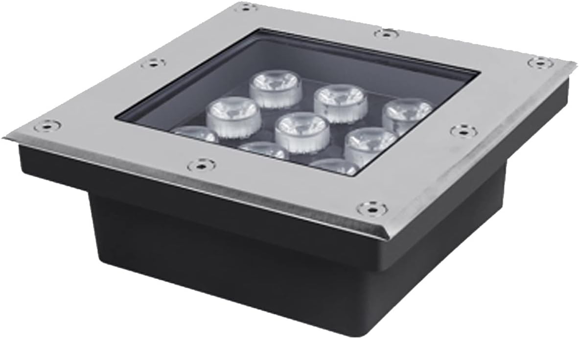 Square Buried Light Outdoor LED Underground Lights Anti-Rust Aluminum IP66 Waterproof Recessed Ground Lamp for Step Deck Driveway (Color : Red, Size : 36W-AC85-265V)