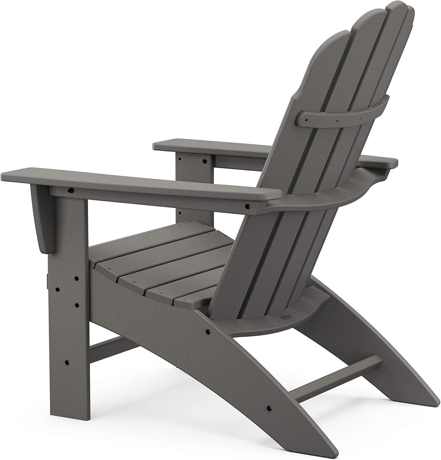 POLYWOOD Vineyard Curveback Adirondack Chair, Slate Grey - Heavy Duty HDPE Outdoor Patio Furniture - Classic Comfort Design for Deck, Garden, Backyard, Pool, Fire Pit