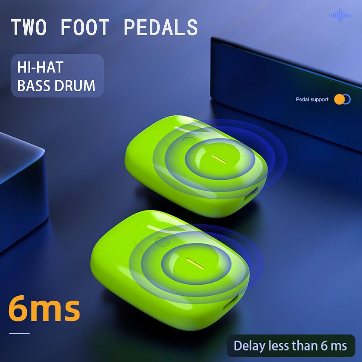 Virtual Electronic Drum Set, Electric Drumsticks Air Drum Set, Air Drum with Drumsticks, Pedals, Bluetooth and 8 Sounds, Electric Tabletop Drum Set Machine for Beginners Adults (Black)