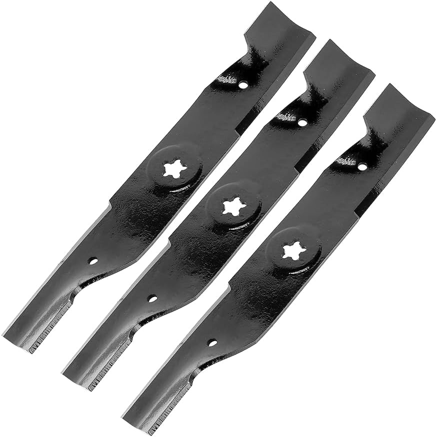 12 Pcs High-Lift Lawn Mower Blades with 5-Point Star Center, 16-5/8 Inch Length, 2-1/2 Inch Width, for Gas-Powered Equipment