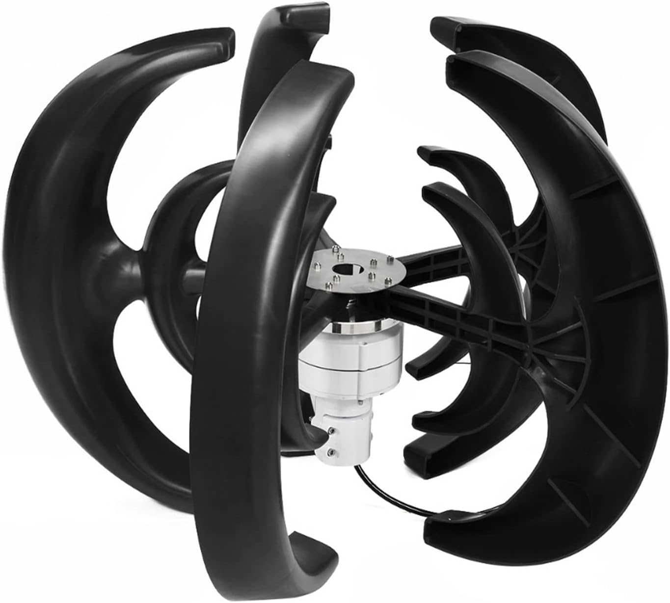 Wind Turbine Generator, 12V/24V 1000W 500W Wind Turbine Generator Lantern Vertical Axises Wind Generator For Residential Household Streetlight for Boats, Gazebos, Chalets, or Mobile Homes(Black,12V_50