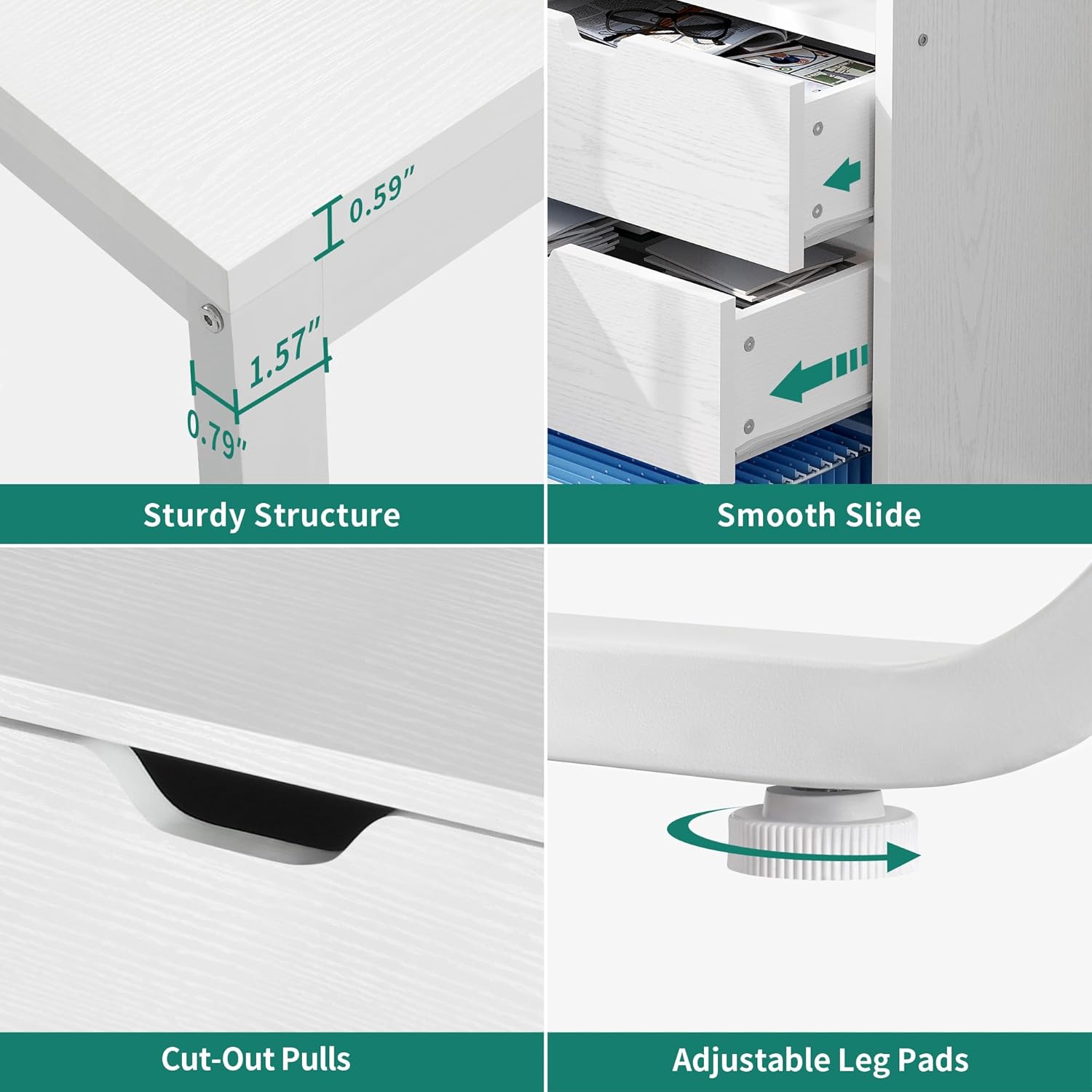 YITAHOME L Shaped Desk with Power Outlets, 55