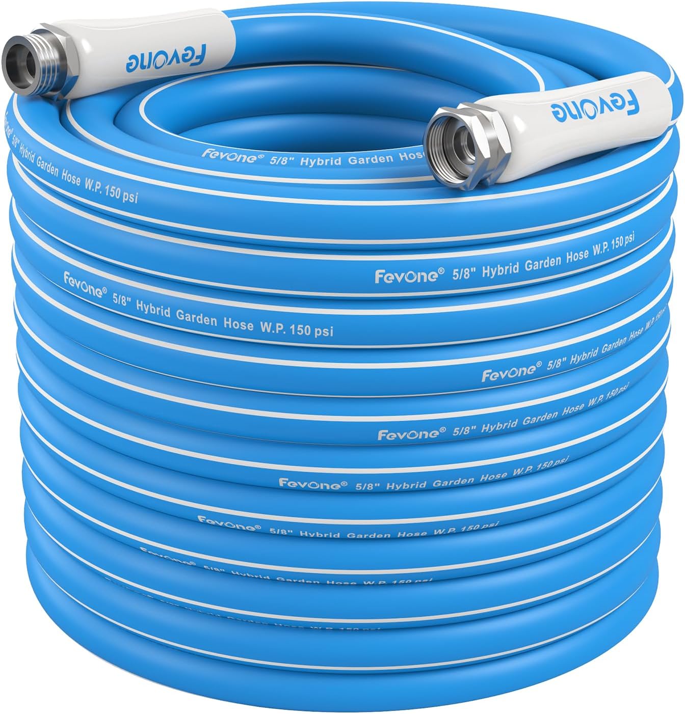 Fevone Garden Hose 100 ft., Lightweight Hybrid Water Hose, Flexible and Durable, Leak-Free Connections