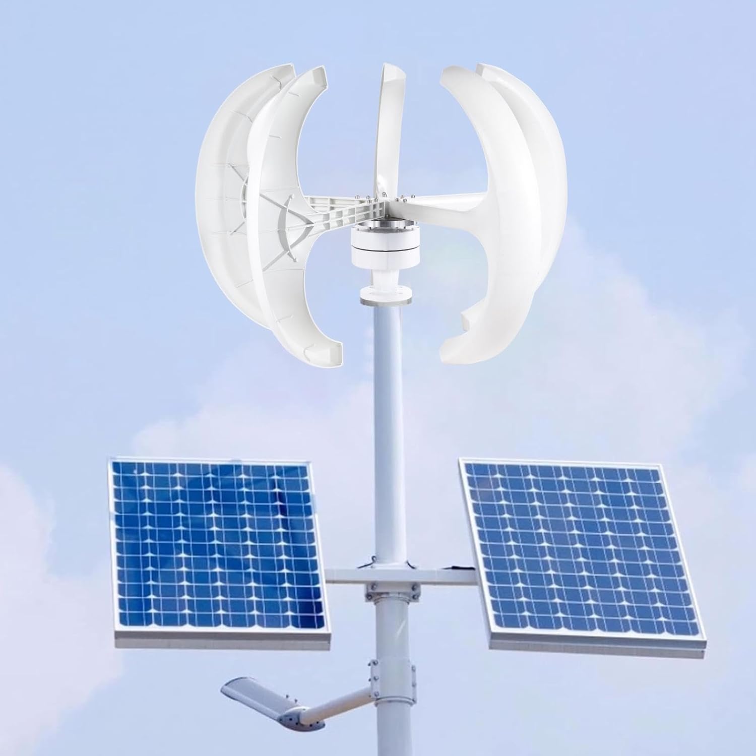 Vertical Axis Wind Turbine | Eco-Friendly Wind Generator Kit for Residential 5 Leaves,Silent Efficient Wind Generators for Home Street, Harnessing 360-Degree Wind Direction for Home Street