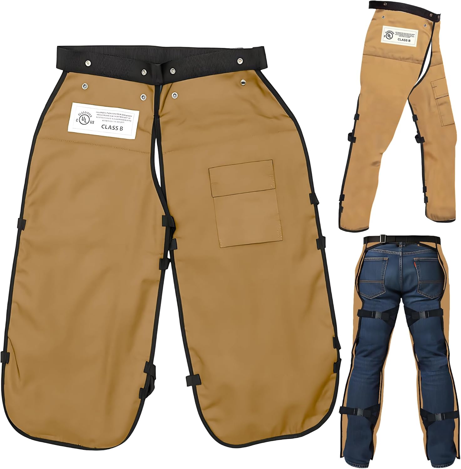 MGP SUPPLY Apron Style Chainsaw Chaps with Pocket & Adjustable Waist | Lightweight Class B Protective Safety Equipment