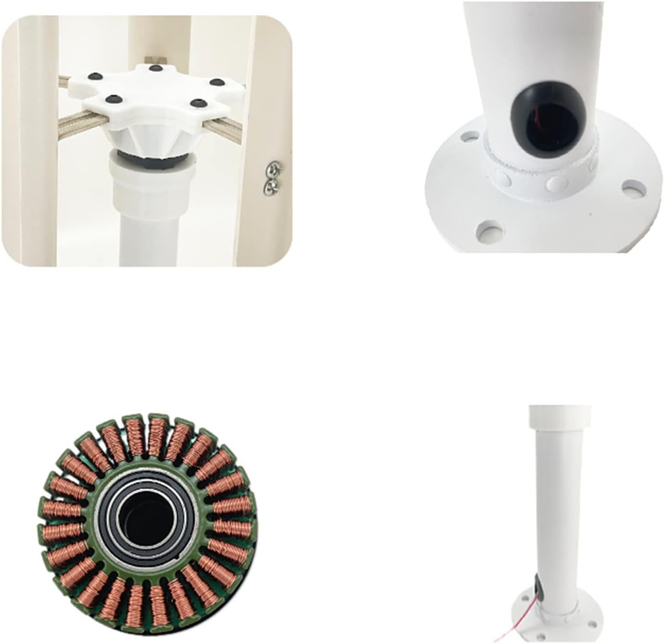 35W Vertical Axis Wind Turbine Model DIY 5 Blades Three Phase Permanent Magnet Brushless Generator Vertical Axis Breeze Portable Low Speed Outdoor Windmill