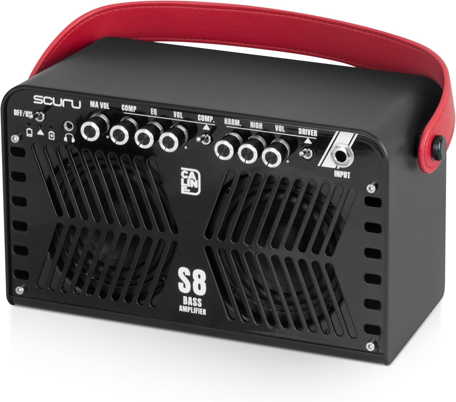 Caline Scuru 20W Bass Amplifier Portable Bass Guitar Practice Amp Battery Powered Combo Amp with Bluetooth (S8B)