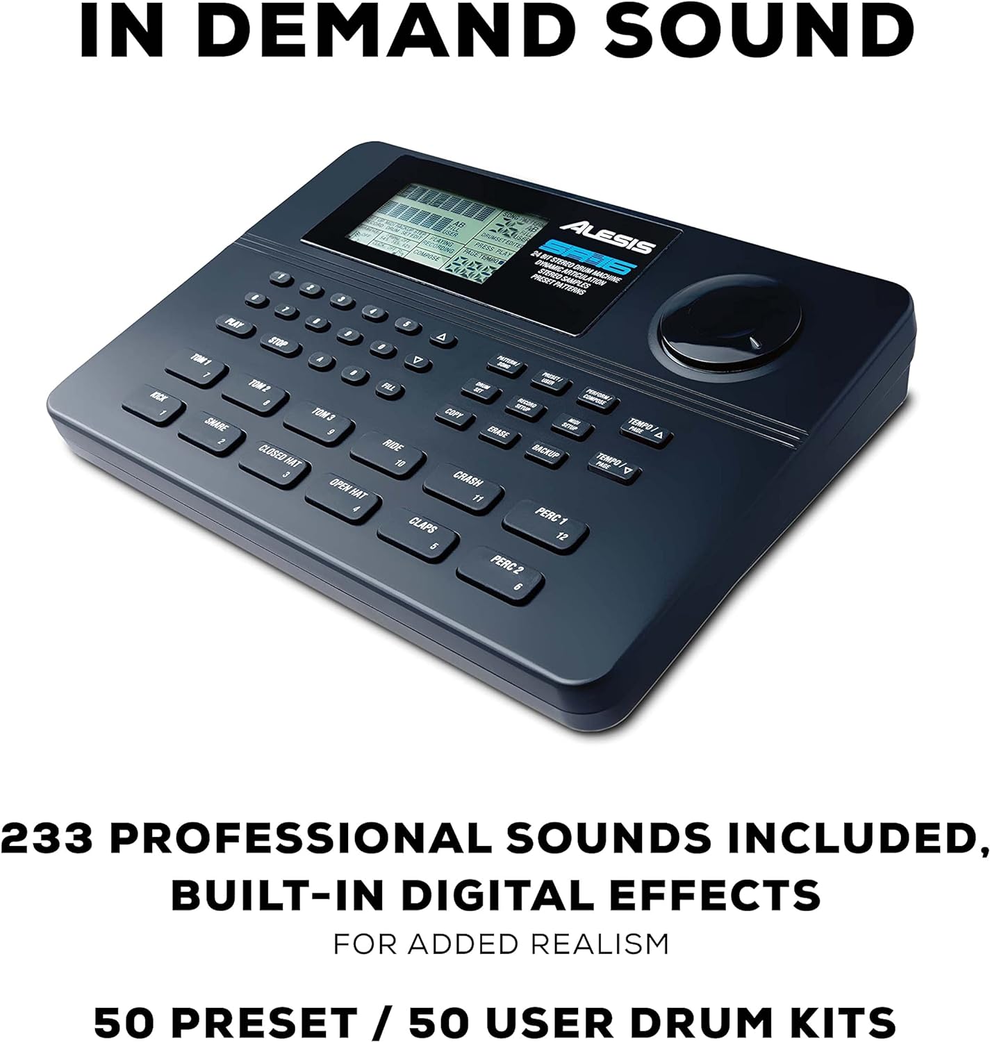 Alesis SR-16 - Studio-Grade Standalone Drum Machine With On-Board Sound Library, Performance Driven I/O and In-Built Effects