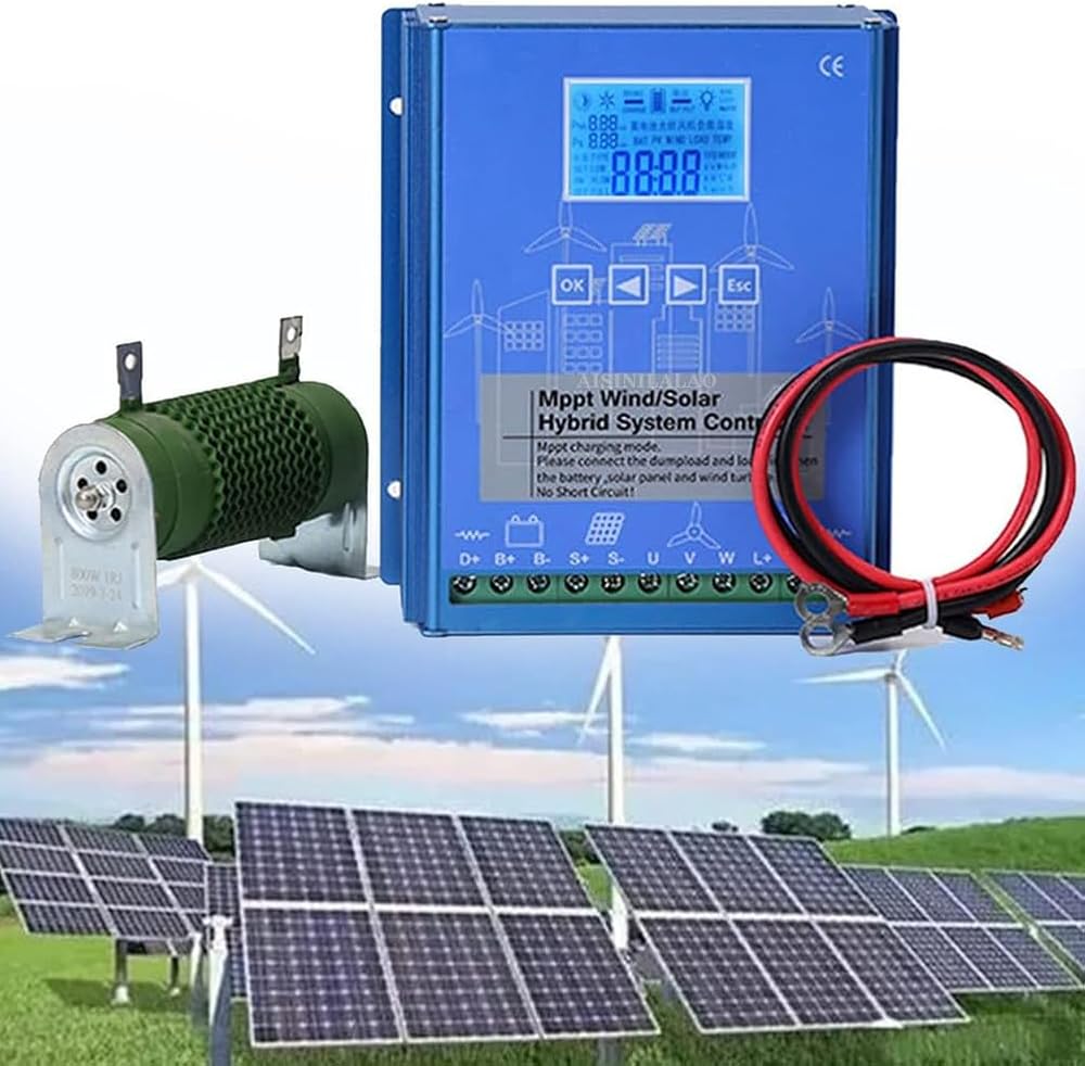 Portable Wind Solar Hybrid Charge Controller 15000W Automatic 12V 24V 48V Hybrid Wind/Solar Controller with Dump Load for Home, Boat, Street Light