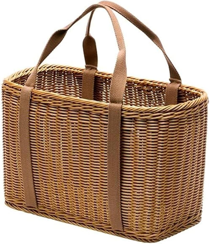 PP Material Picnic Basket, Kitchen Fruit Vegetable Storage Basket, Outdoor Hand Carry Picnic Hamper Shopping Basket