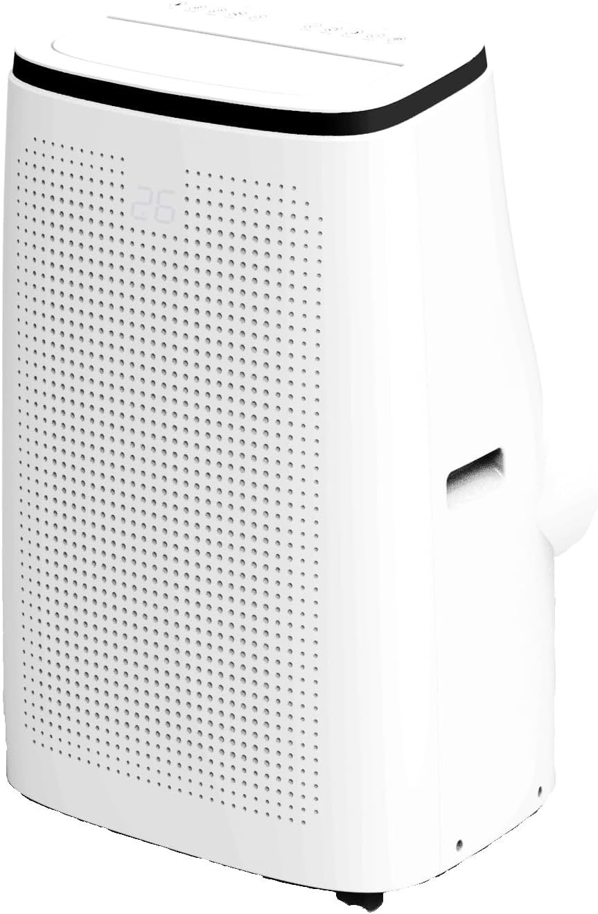 FSEN Portable Air Conditioner, White, Modern Design with Perforated Front Panel, Compact Mobile Cooling Unit for Indoor Use