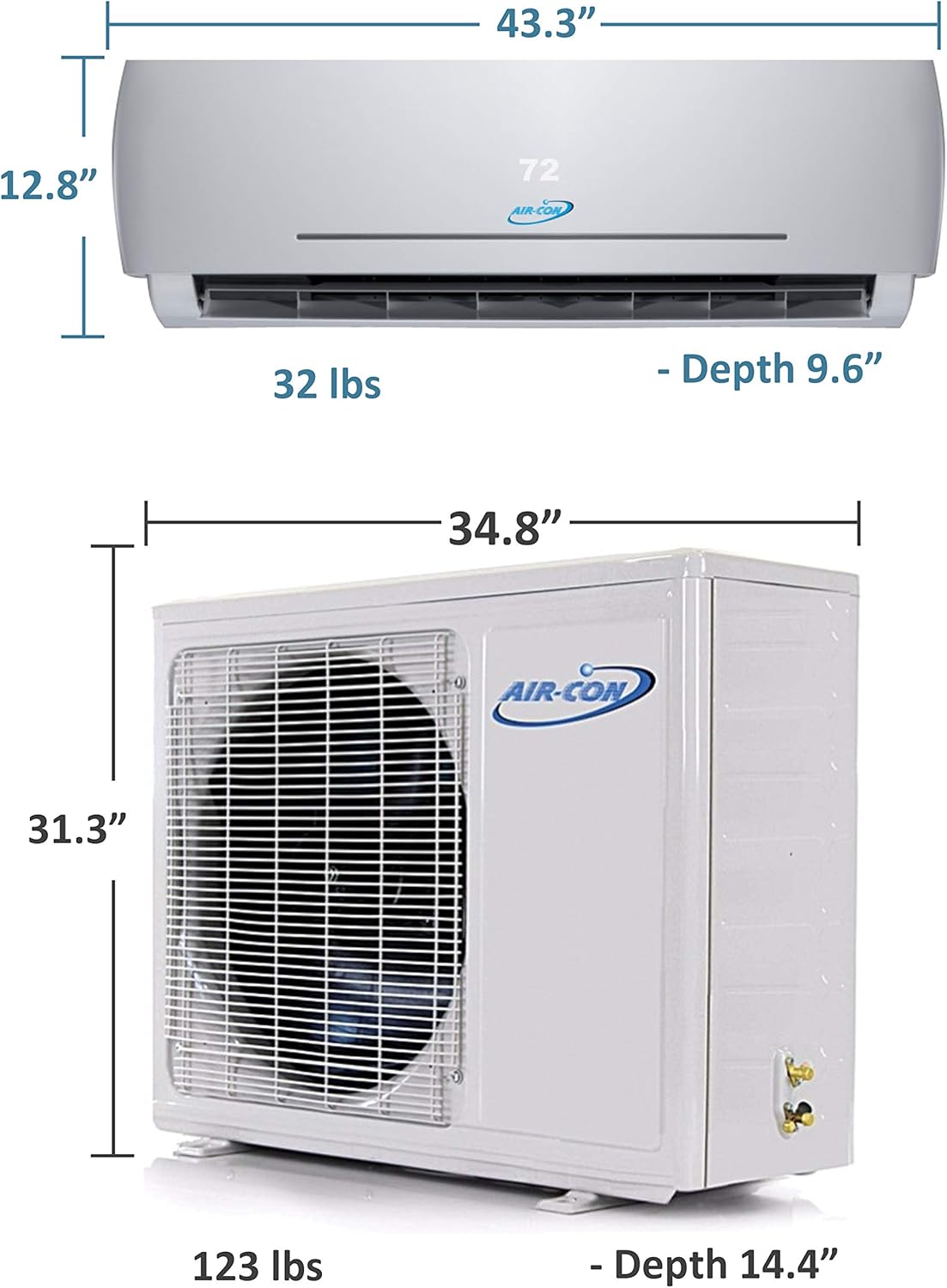24000 BTU Ductless Air Conditioner – Mini Split AC/Heating System - 2 Ton Pre-Charged Inverter Heat Pump – 21 SEER - 25’ Lineset & Wiring - 100% Ready to Install - USA Parts & Support | Blue Series 4