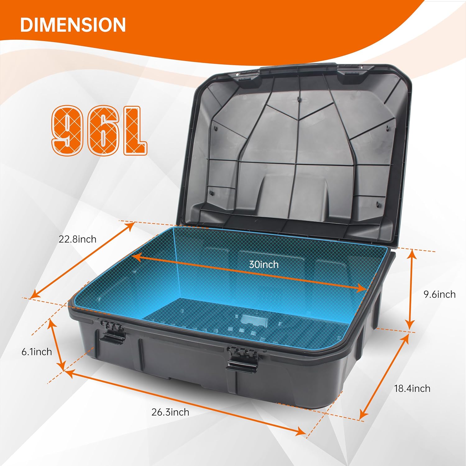 96L Rear Storage Cargo Box for Maverick R, Waterproof Bed Tool Rear Trunk Box Compatible with Can Am Maverick R X RS 2024+ Accessories Replace #715007182